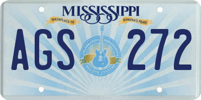 MS license plate AGS272