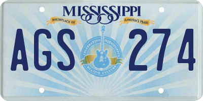 MS license plate AGS274