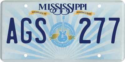 MS license plate AGS277