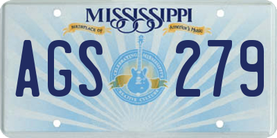 MS license plate AGS279