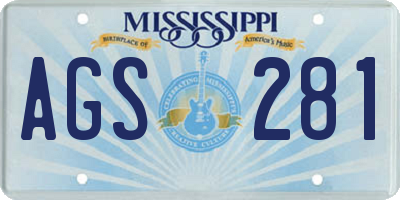 MS license plate AGS281