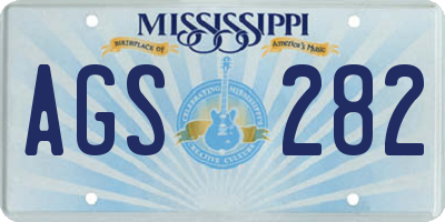 MS license plate AGS282