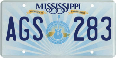 MS license plate AGS283