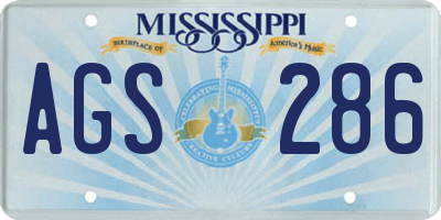 MS license plate AGS286