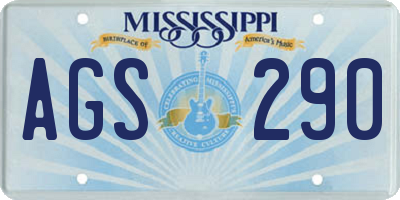 MS license plate AGS290