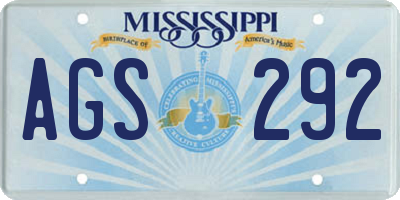 MS license plate AGS292