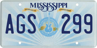 MS license plate AGS299