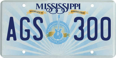 MS license plate AGS300