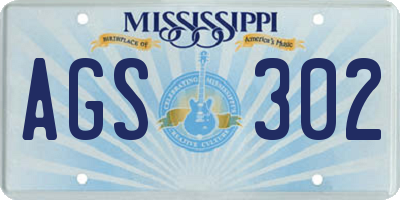 MS license plate AGS302
