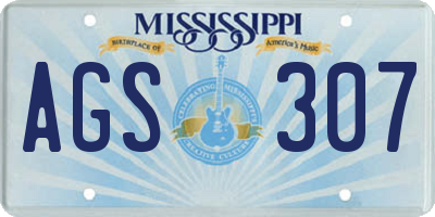MS license plate AGS307