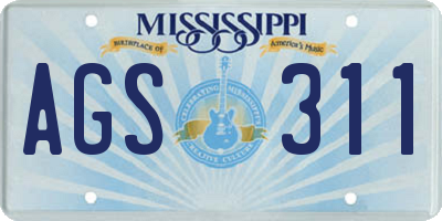 MS license plate AGS311