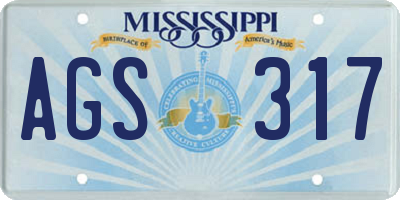 MS license plate AGS317