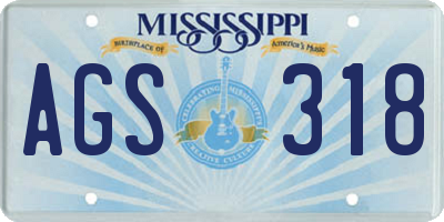 MS license plate AGS318