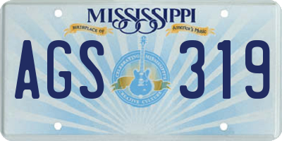 MS license plate AGS319