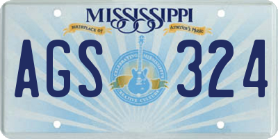 MS license plate AGS324