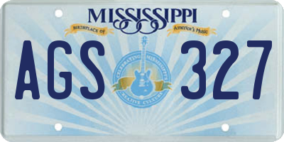 MS license plate AGS327