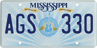 MS license plate AGS330