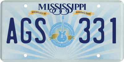 MS license plate AGS331