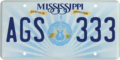 MS license plate AGS333