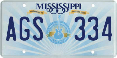 MS license plate AGS334