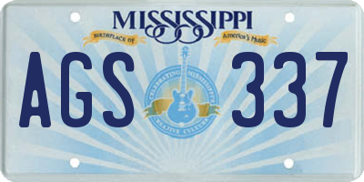 MS license plate AGS337