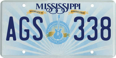 MS license plate AGS338