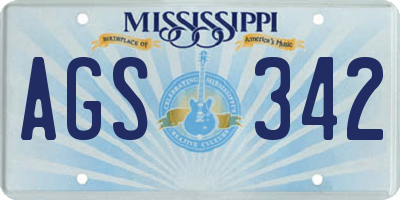 MS license plate AGS342