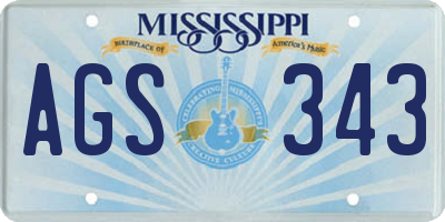 MS license plate AGS343
