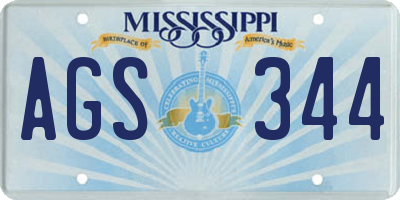 MS license plate AGS344