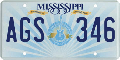 MS license plate AGS346
