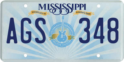 MS license plate AGS348