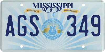 MS license plate AGS349