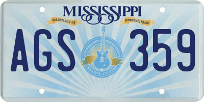 MS license plate AGS359