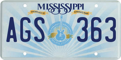 MS license plate AGS363