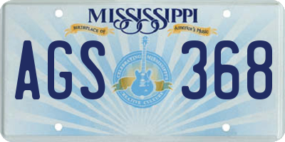 MS license plate AGS368