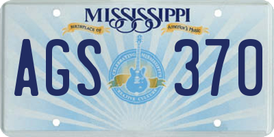 MS license plate AGS370
