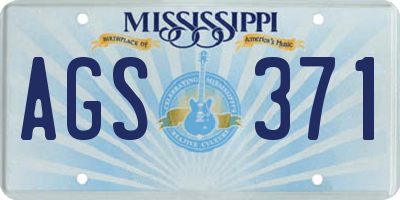 MS license plate AGS371