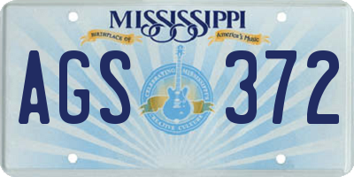MS license plate AGS372