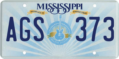 MS license plate AGS373