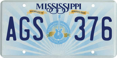 MS license plate AGS376