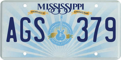 MS license plate AGS379