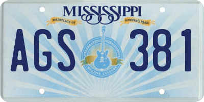 MS license plate AGS381