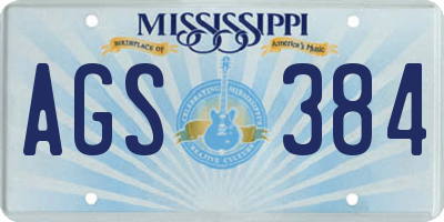 MS license plate AGS384