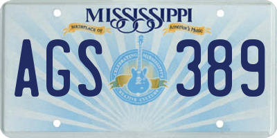 MS license plate AGS389