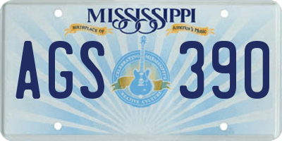 MS license plate AGS390