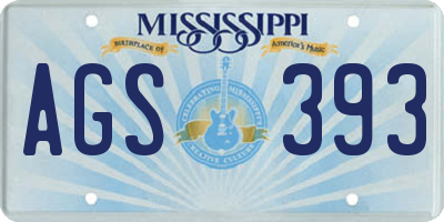 MS license plate AGS393