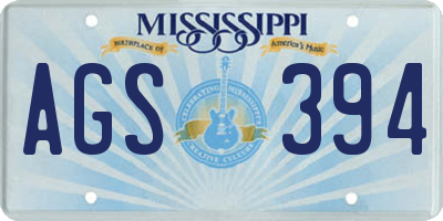 MS license plate AGS394