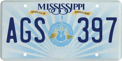 MS license plate AGS397