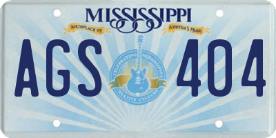 MS license plate AGS404