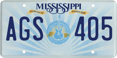 MS license plate AGS405